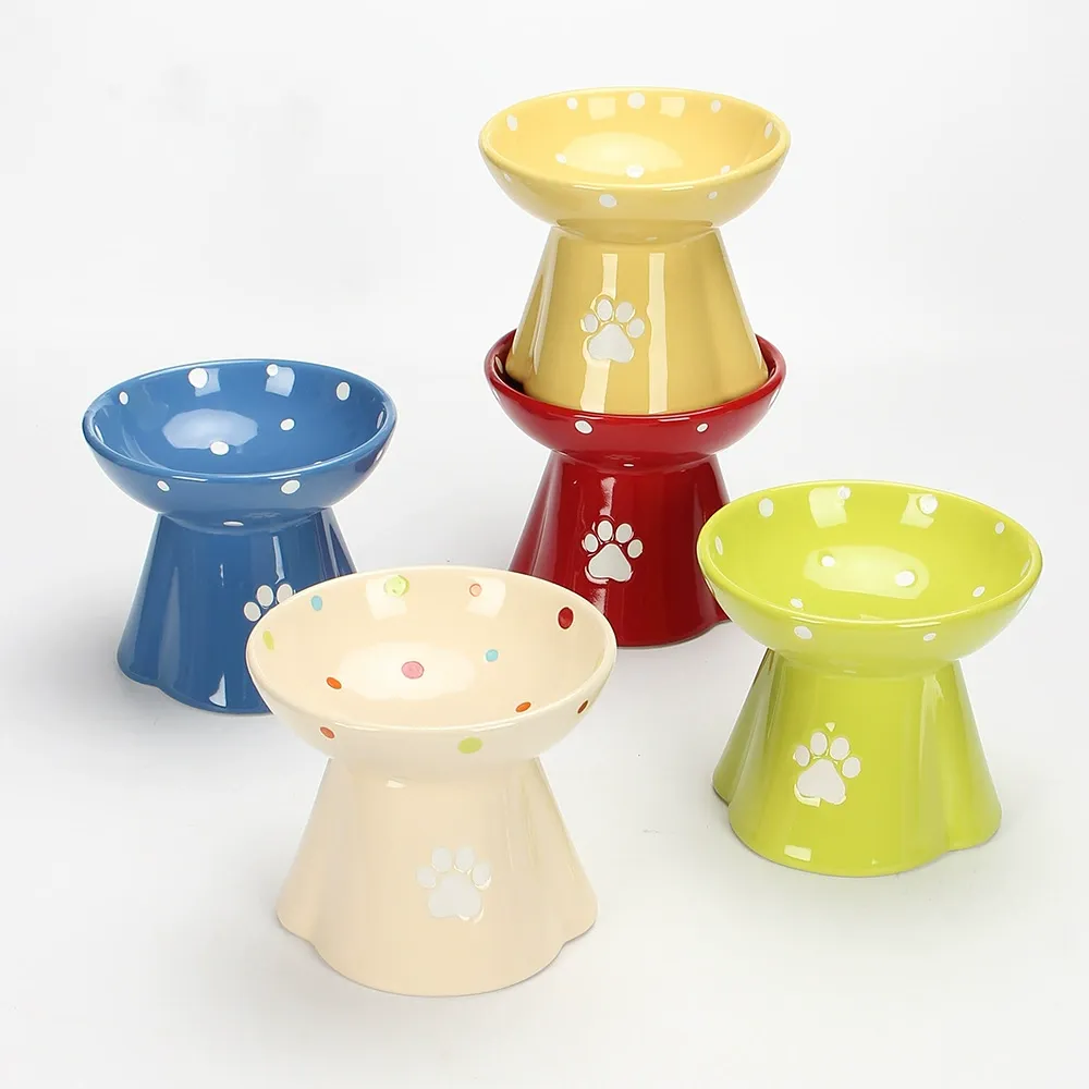 High Foot Ceramic Pet Bowl